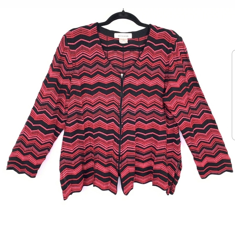 EXCLUSIVELY MISOOK sz M Sweater/Jacket black/pink